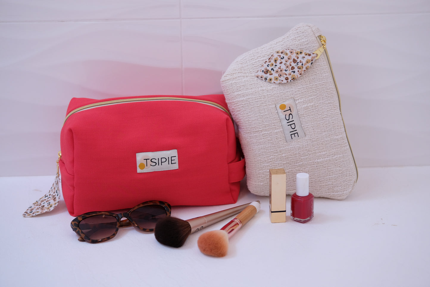 Trousse de Maquillage Crème Tissé