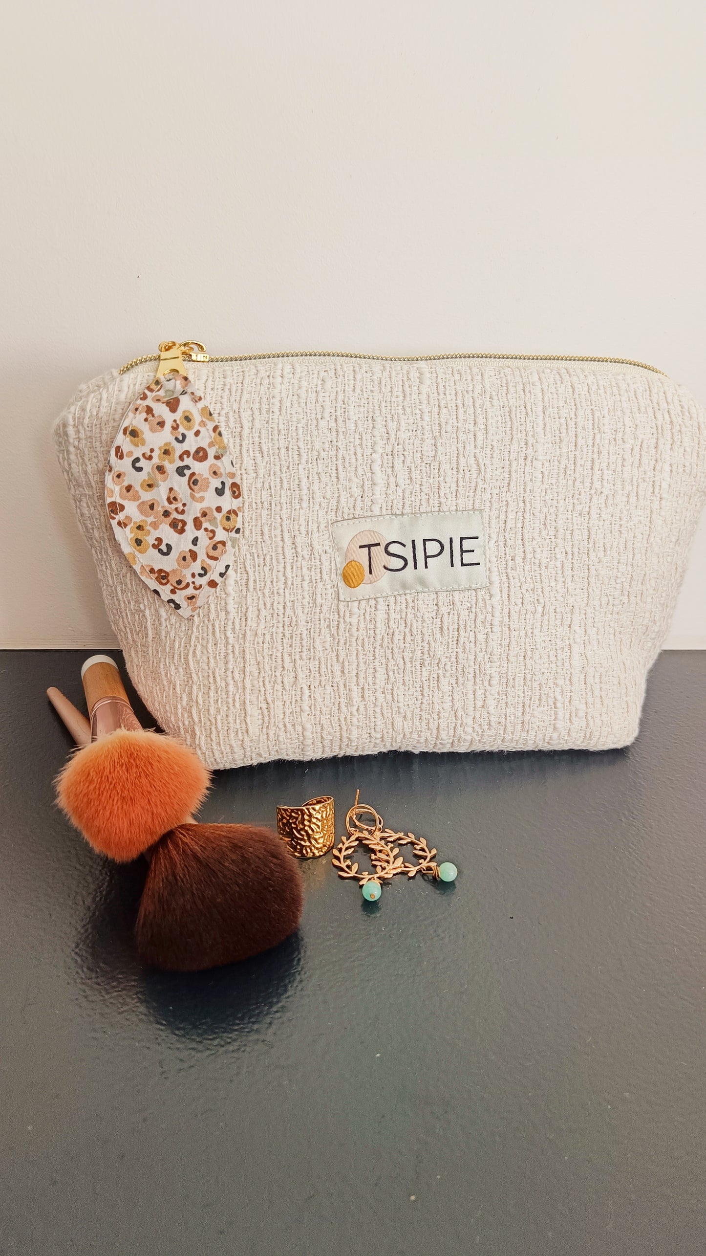Trousse de Maquillage Crème Tissé